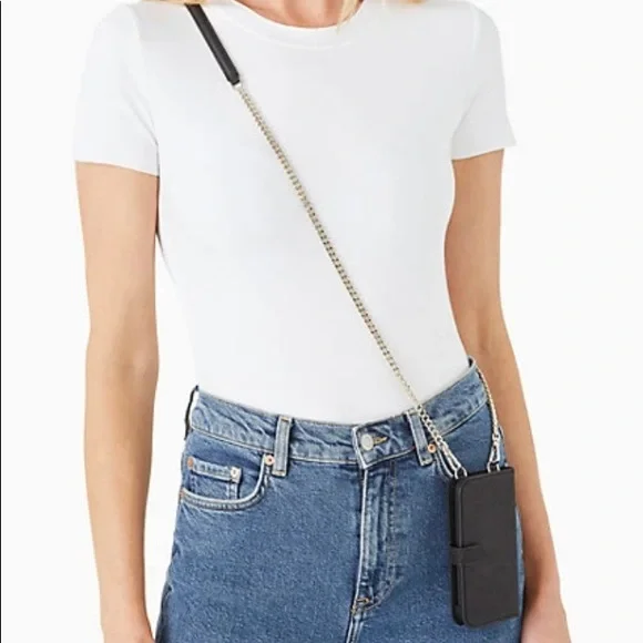 Kate Spade Glitter iPhone 12 mini removable magnetic case/card snap Crosby - Picture 3 of 16